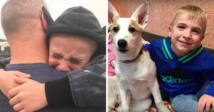 Moeder, zoontje, én de hond hebben het zwaar als papa op uitzending is..