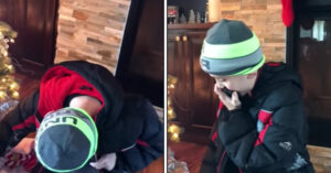 10-jarig jochie wordt naar de kerstboom geroepen. Daar ligt een schitterend ‘kerstcadeau’..