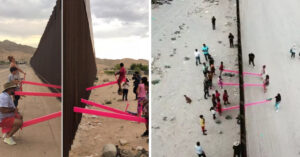 Mooi en triest tegelijk: deze wip toont de realiteit van de grens tussen de VS en Mexico