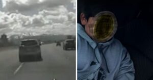Jochie van 5 jaar (!) slingert in de auto van z’n moeder over de snelweg