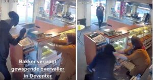 Dappere bakker uit Deventer jaagt een gewapende overvaller weg uit bakkerij!