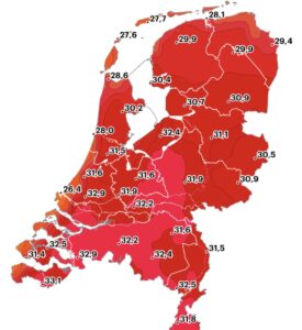 Zo warm wordt het de komende in iedere provincie