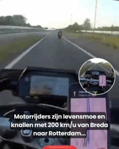 Motorrijders zijn levensmoe en knallen met 200 km/u van Breda naar Rotterdam…