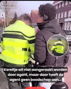 Kereltje wil niet aangeraakt worden, maar daar heeft de agent geen boodschap aan…