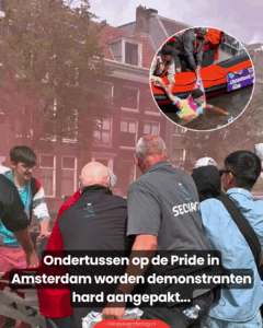 Ondertussen op de Pride in Amsterdam worden demonstranten hard aangepakt…
