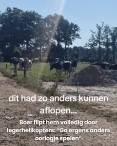 Boer flipt hem volledig door legerhelikopters: “Ga ergens anders oorlogje spelen”