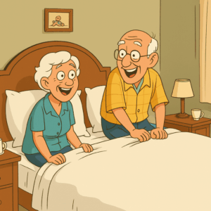 Mop van de dag: “Weet je nog, schat, toen we jong waren gaf je me altijd een kus voordat we gingen slapen.”