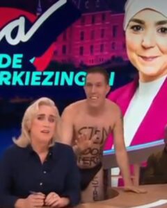 Eva Jinek wordt live op TV lastiggevallen door dierenactivist (video)