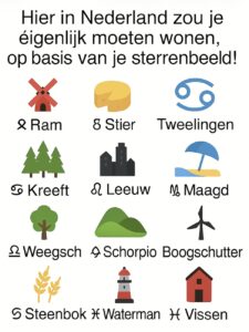Hier in Nederland zou je éigenlijk moeten wonen, op basis van je sterrenbeeld